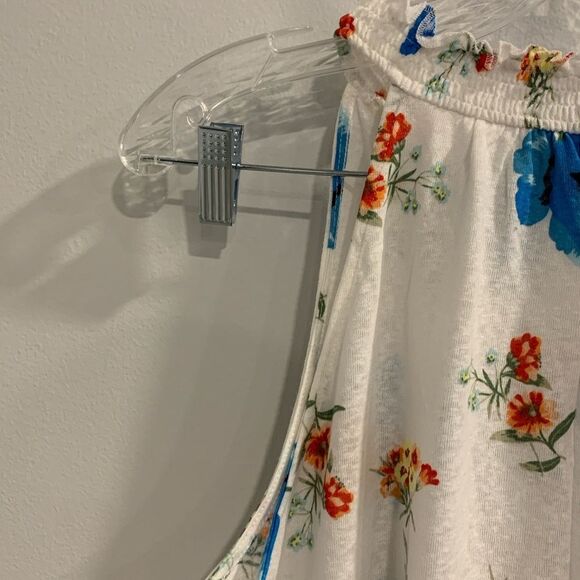 LOFT Floral Tank Top - White and Blue - Picture 8 of 10